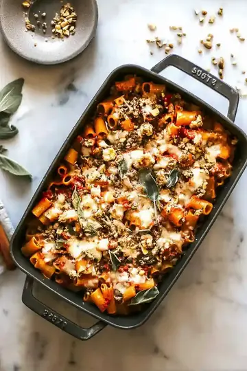 Cheesy Pumpkin Pasta Bake Recipe