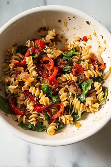 Colorful Roast Pepper Pasta Salad