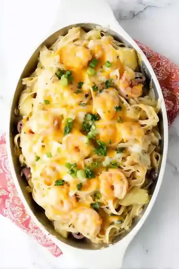 Creamy Cheesy Crab Pasta Casserole
