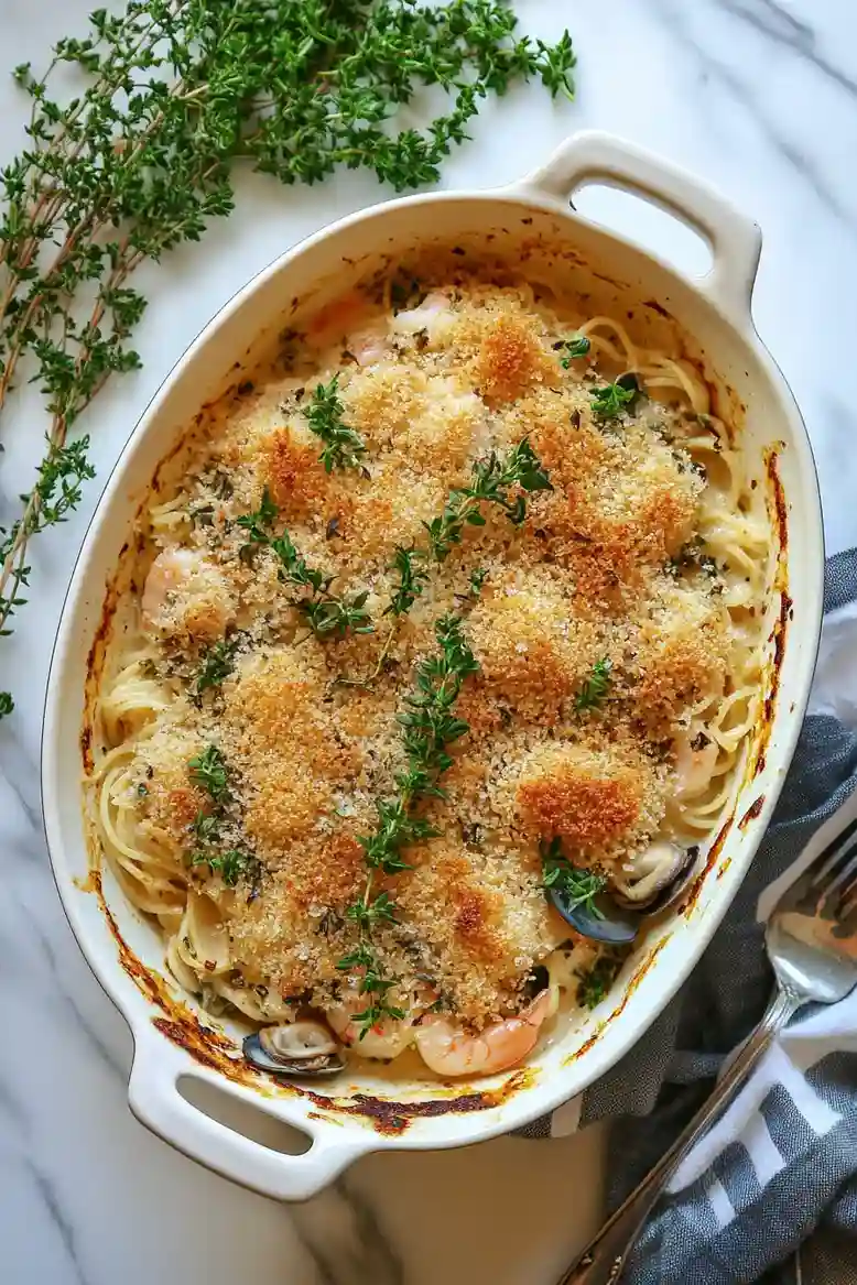 Creamy Seafood Spaghetti Casserole - 1
