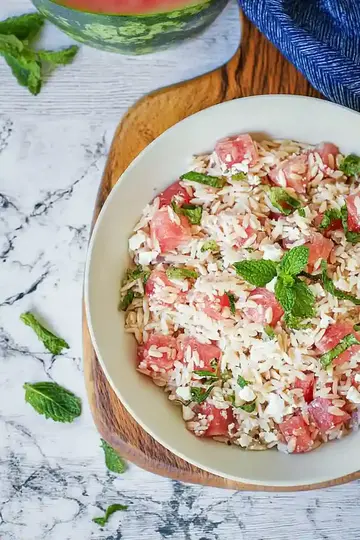 Refreshing Watermelon Feta Orzo Salad