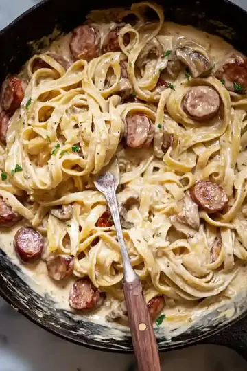 Cajun Smoked Sausage Alfredo