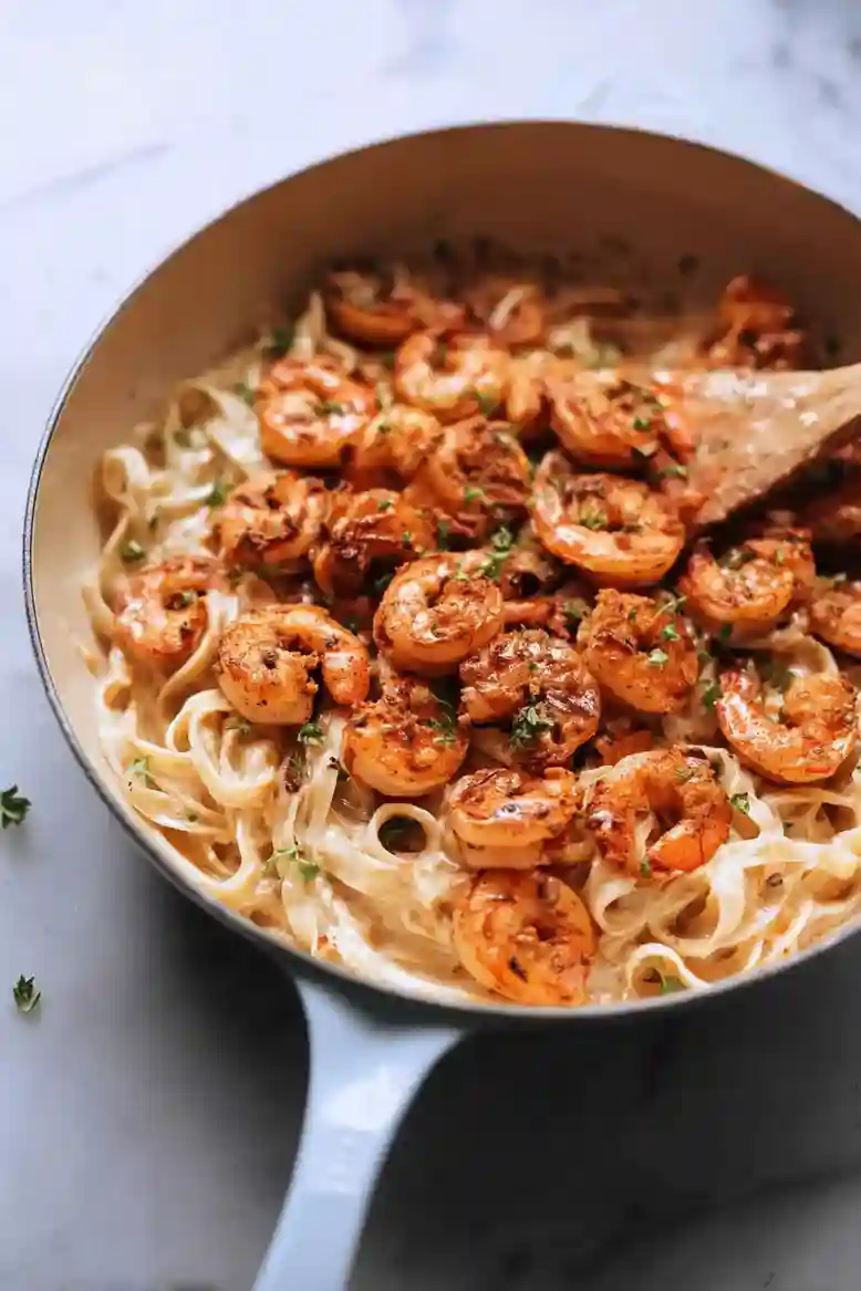 Creamy Cajun Shrimp Fettuccine - 1