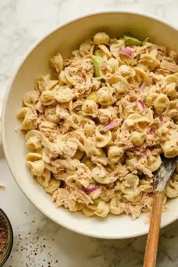 Creamy Chickpea Tuna Pasta Salad