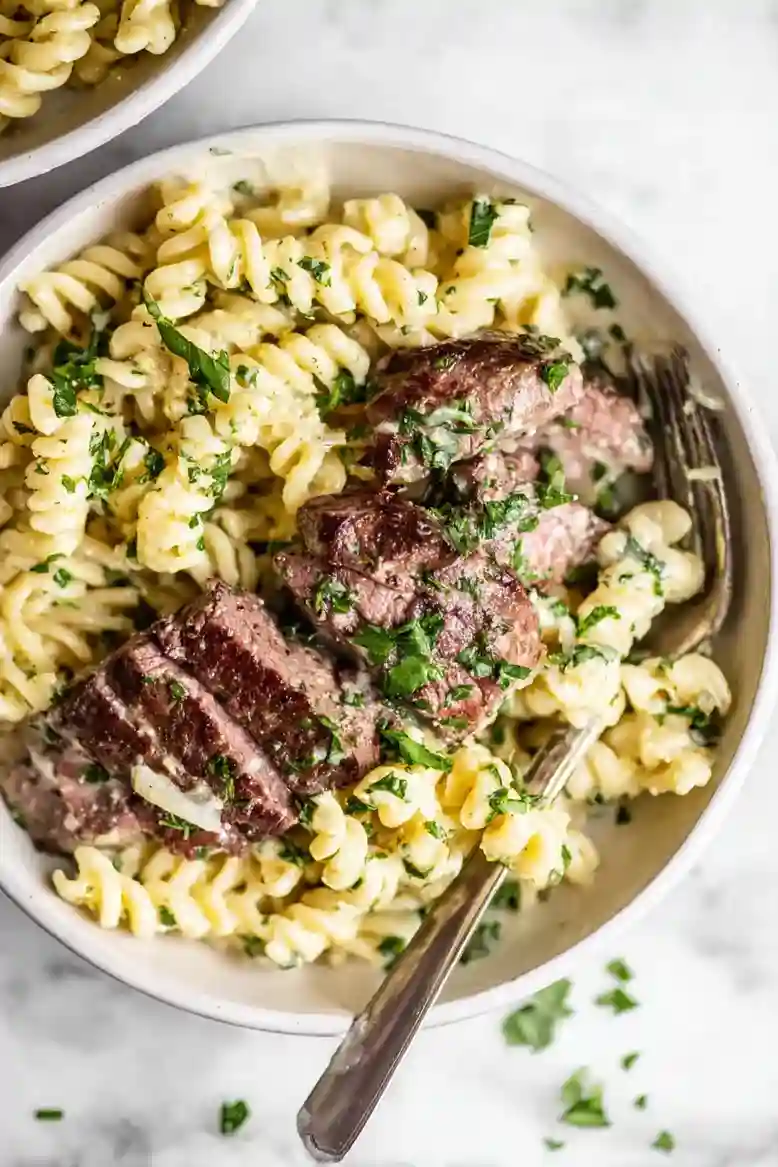 Creamy Steak Alfredo Pasta Dish - 1