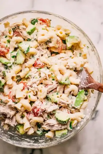 Creamy Tuna Avocado Pasta Salad