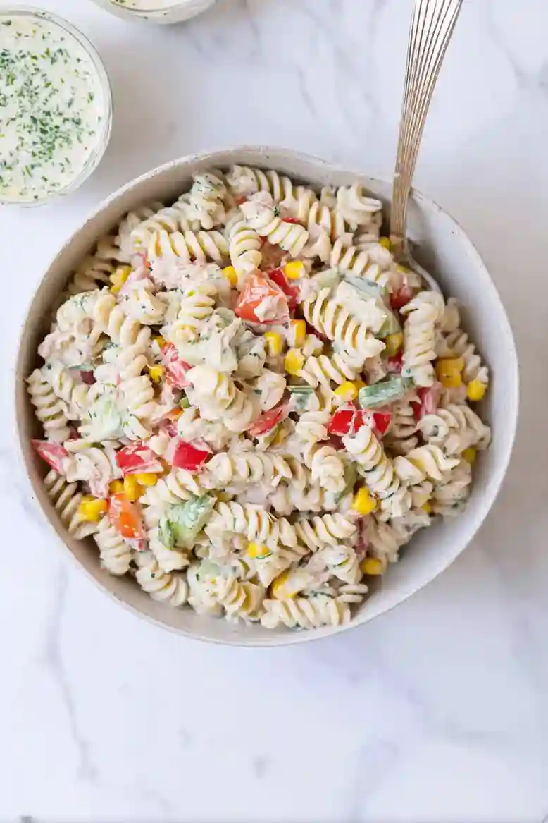 Creamy Tuna Sweet Corn Pasta Salad - 2