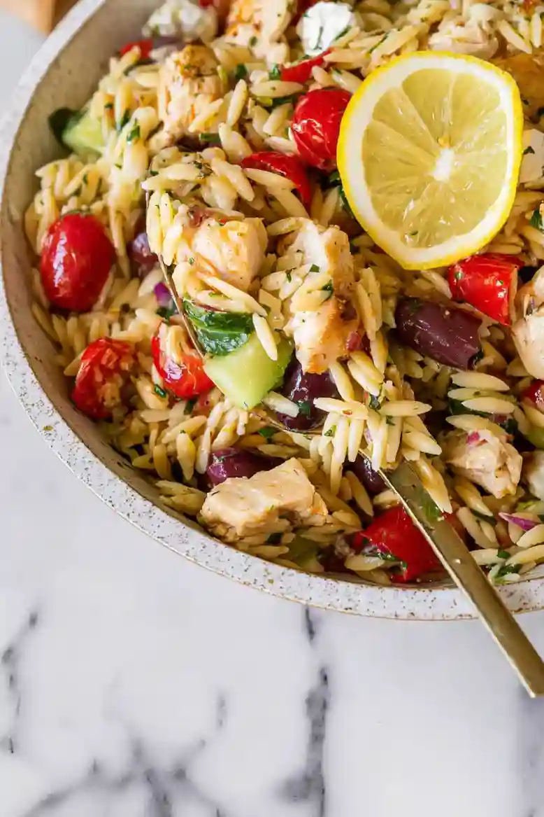Easy Lemon Chicken Orzo Salad - 2