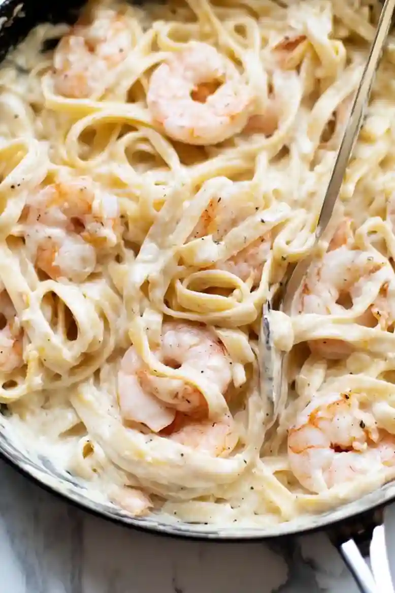 Easy Shrimp Fettuccine Alfredo - 1