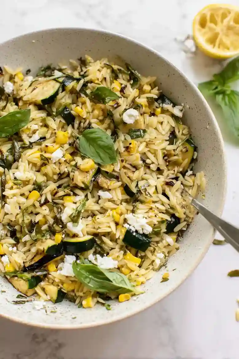 Grilled Zucchini Corn Orzo Salad - 1