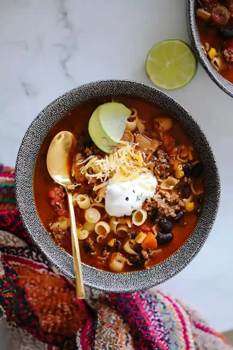 Hearty Taco Pasta Soup Recipe - 1