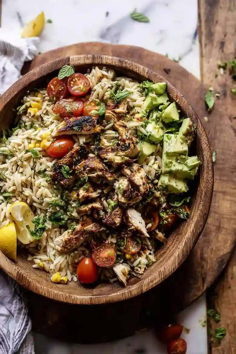 Lemon Herb Chicken Orzo Salad - 1