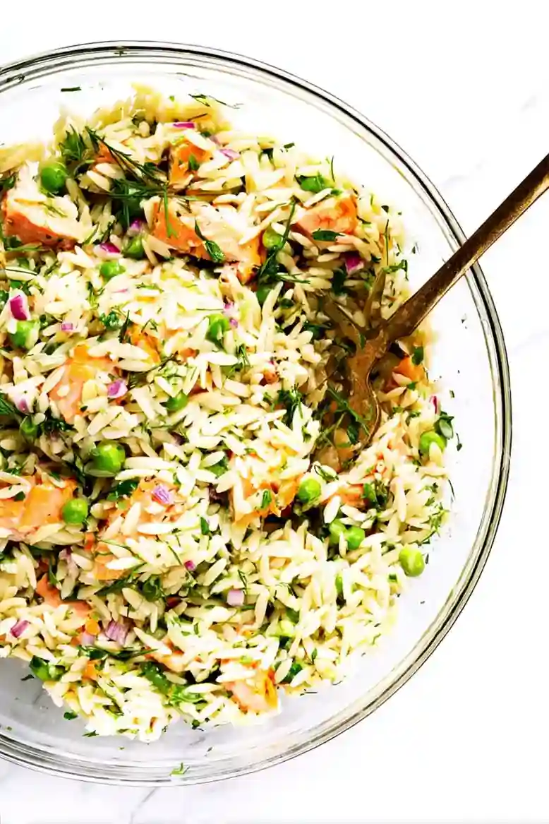 Lemony Salmon Asparagus Orzo Salad - 2