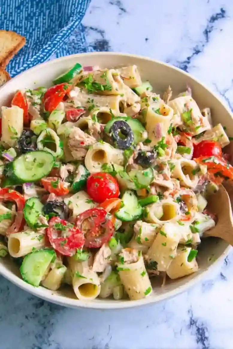 No Mayo Mediterranean Tuna Pasta Salad - 2