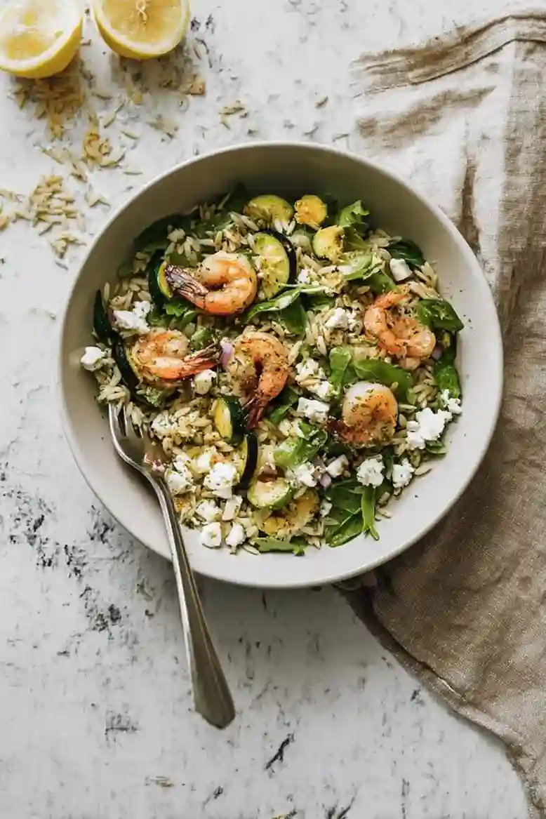 Refreshing Shrimp Lemon Orzo Salad - 1