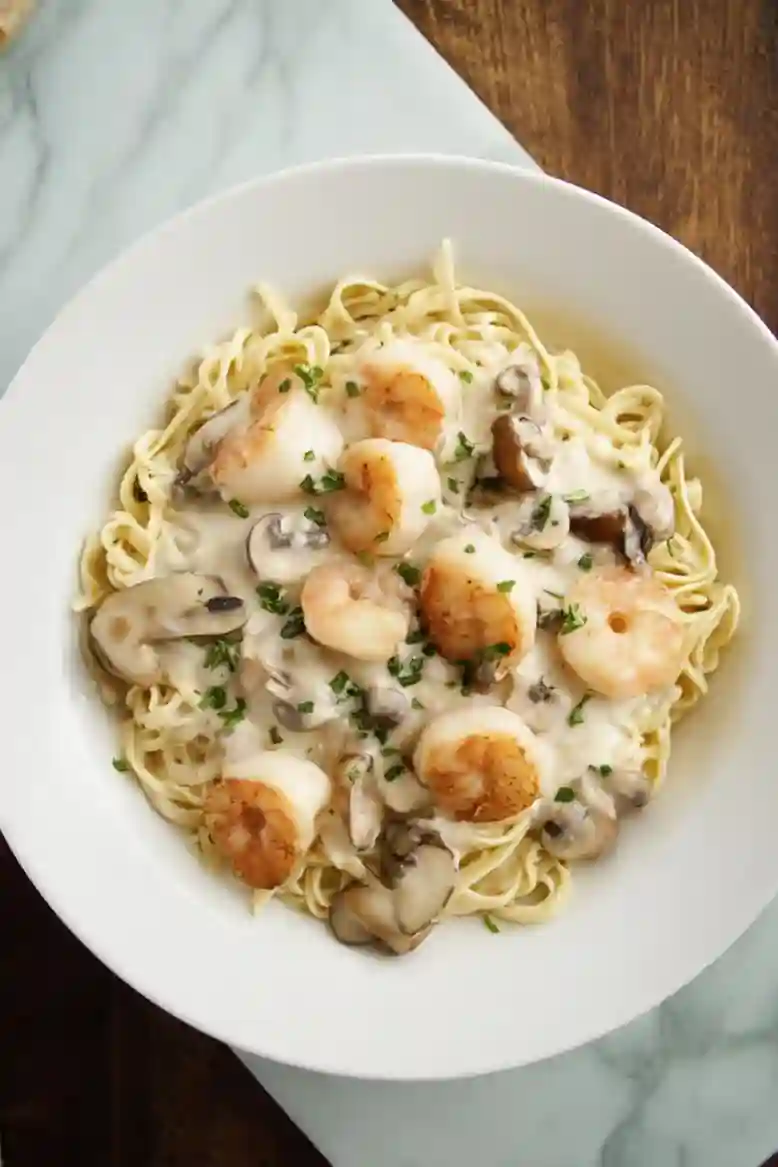 Shrimp and Scallop Alfredo Pasta - 2